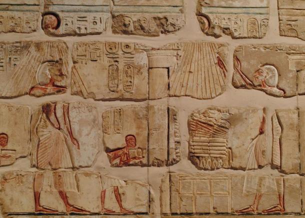 Talatat bloque le temple d'Aton d'Akhenaton à Karnak.