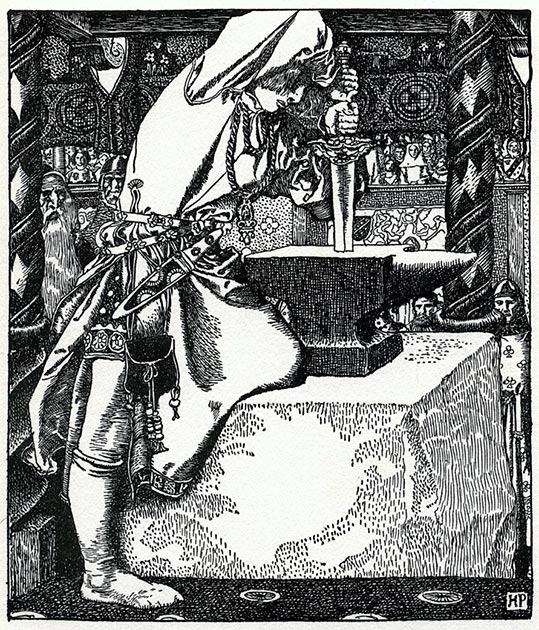 L'histoire d'Arthur tirant l'épée d'une pierre est apparue dans le Merlin de Robert de Boron au XIIIe siècle. (John Sweeney / Domaine public)
