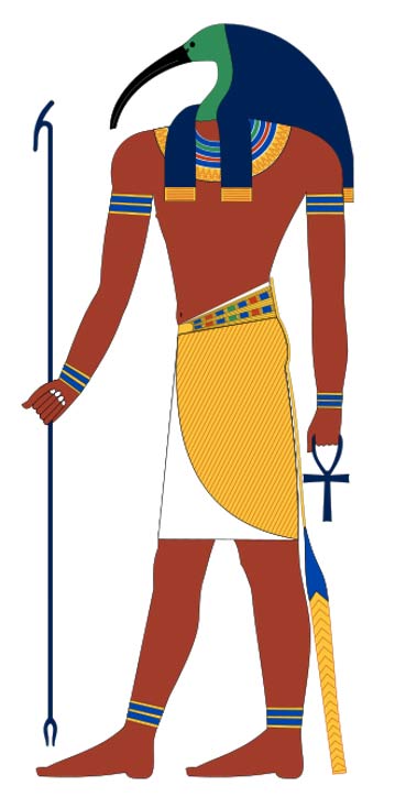 Thot, ancien dieu égyptien souvent représenté comme un homme à tête d'ibis.