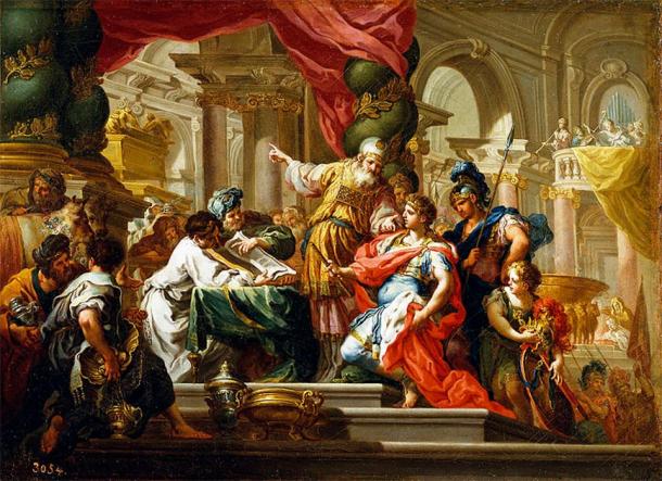 Alexandre le Grand dans le temple de Jérusalem. (Domaine public)