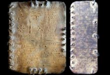 An authentic codex, left, as opposed to a modern forgery, right, which is crude by comparison and betrays all of the hallmarks of modern manufacture: not the uneven patina, which is obviously applied and not accrued by age.