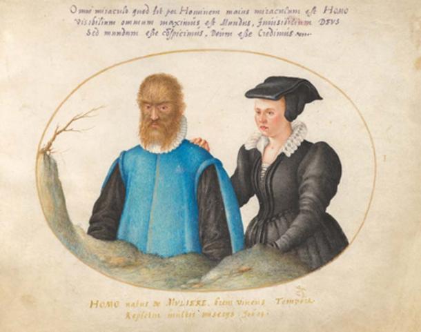 L'homme sauvage, Petrus Gonsalvus et sa femme, Lady Catherine. (Aavindraa / Domaine public)