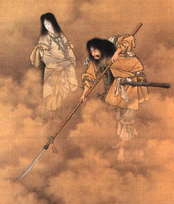   Izanami et Izanagi, deux divinités puissantes au Japon et les premiers dieux, ils étaient tous deux époux et frères et sœurs.
