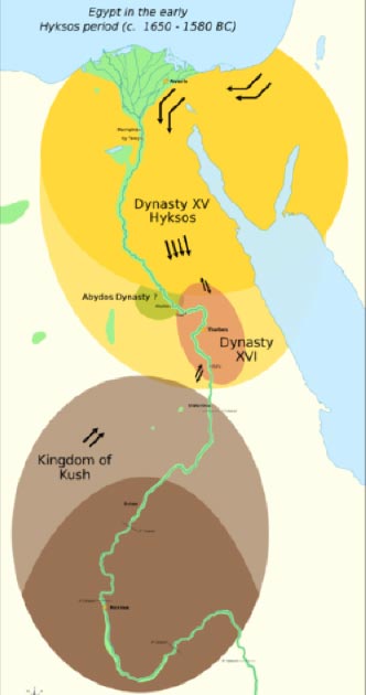 L'Egypte à l'époque des Hyksos. (Iry-Hor / CC BY-SA 4.0)