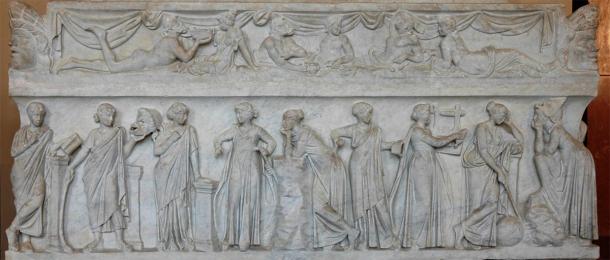 Les Neuf Muses sur un sarcophage romain du IIe siècle. (Jastrow / Domaine public)