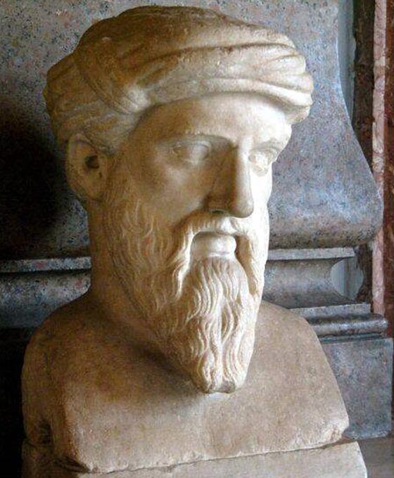 Buste de Pythagore - Copie romaine de l'original grec. Musei Capitolini, Rome, Italie.
