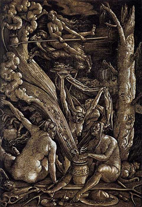 Figure 2. Hans Baldung Grien. Sabbat des sorcières, 1510. Musée national allemand, Nuremberg. 