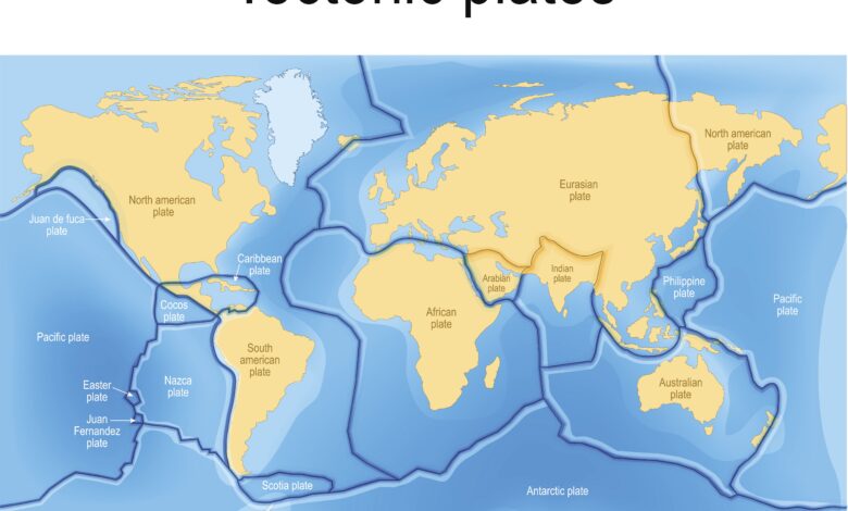 Une carte des plaques tectoniques et de leurs limites