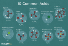 10 acides et structures chimiques communs