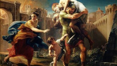 Aeneas fleeing from Troy