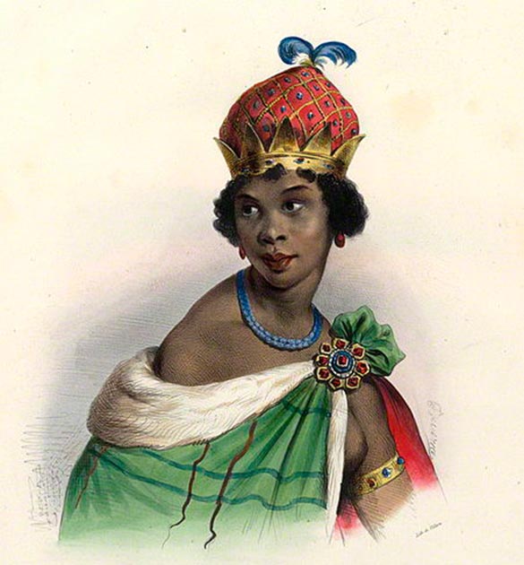 Lithographie de la reine Njinga (domaine public)