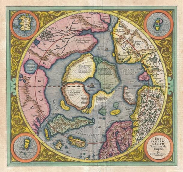 Septentrionalium Terrarum Descriptio. Gerard Mercator / Jodocus Hondius, 1595 (1606) (auteur fourni)