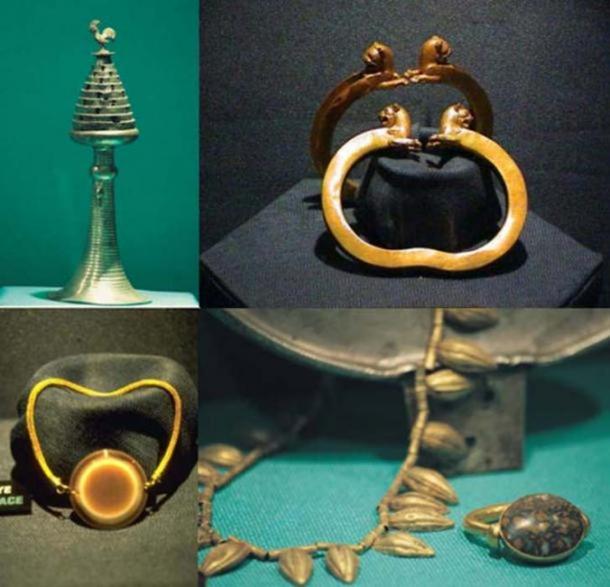 Quelques-uns des magnifiques artefacts inclus dans le trésor de Lydian/Karun. (T.C UŞAK SİTESİRESMİ SİTESİ TANITIM UŞAKSİTESİ)