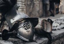 The helmet of a gladiator