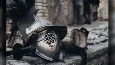 The helmet of a gladiator