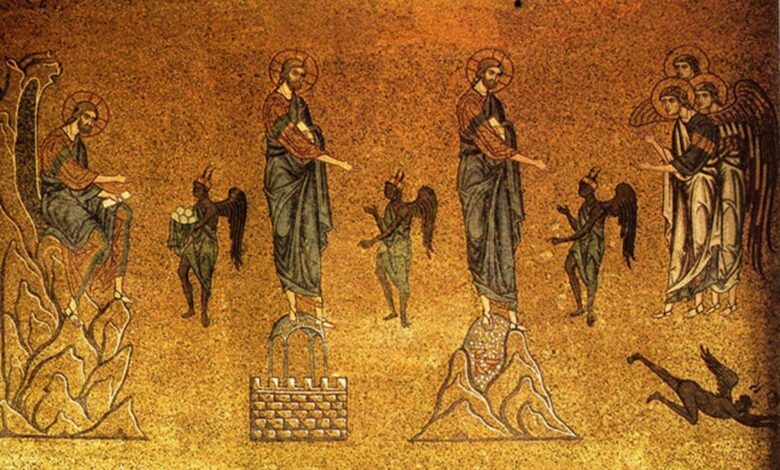 Forty days in the wilderness: Temptations of Christ, St Mark’s Basilica.