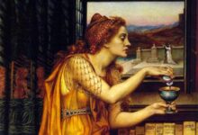Detail of ‘The Love Potion’ (1903) by Evelyn de Morgan. Unlike the creation of this woman, Locusta of Gaul’s potions were made in hatred. Source: Public Domain