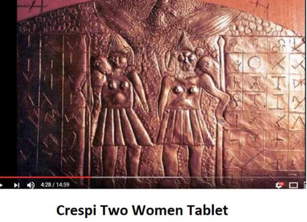 Crespi Two women tablet (Capture d'écran Youtube, auteur fourni)
