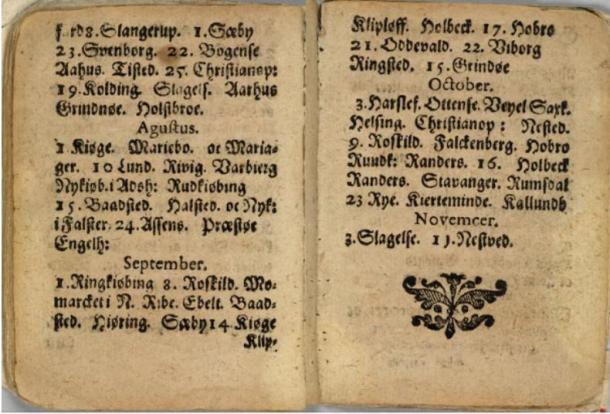 Pages de l'édition de 1644 du livre de la voyance.