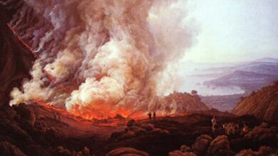 Representative image. The Eruption of Vesuvius in December 1820 by Johann Christian Dahl