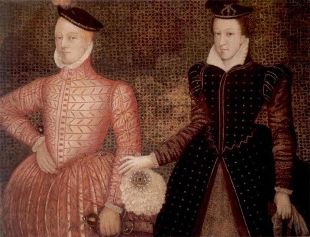 Marie, reine d'Écosse, et son second mari Henry Stuart, Lord Darnley, parents du roi Jacques VI d'Écosse, plus tard roi Jacques Ier d'Angleterre. (Domaine public)