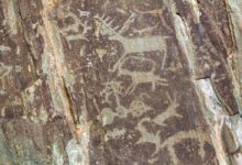 Ancient art in the Altai Mountains, Russia. While the world’s best-known cave art exists in France and Spain, examples of it abound throughout the world.