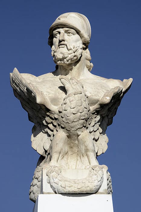 Buste de Cimon sur la plage de Larnaca, Chypre. 