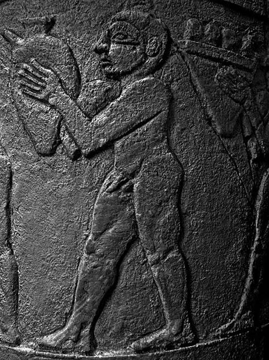 Homme représenté sur le vase d'Uruk, Musée de Pergame