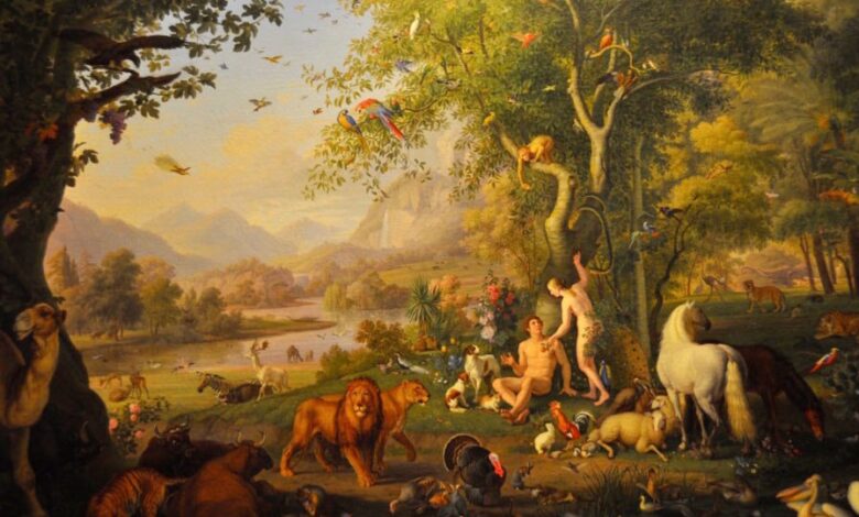 Adam and Eve in the Garden of Eden by Wenzel Peter, Vatican Museum