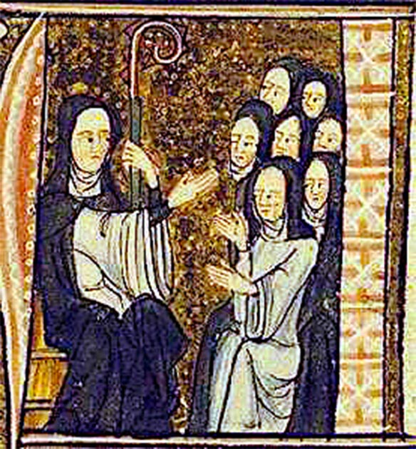 Hildegard de Bingen et ses religieuses. (Tetraktys / Domaine public)