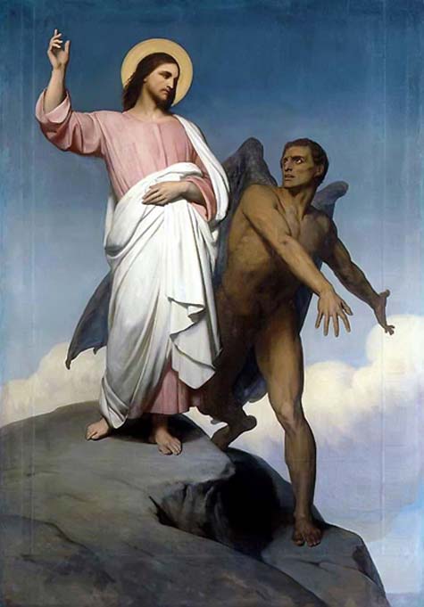 Lucifer dépeint dans La tentation du Christ, d'Ary Scheffer, 1854. 