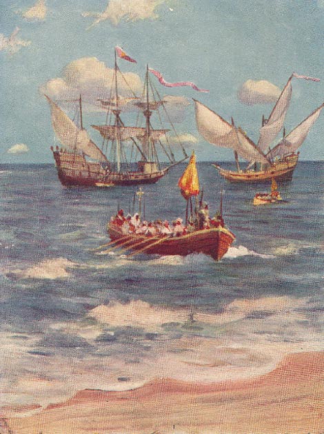 Vasco de Gama débarquant à Calicut. (Piggy58 / Domaine public)