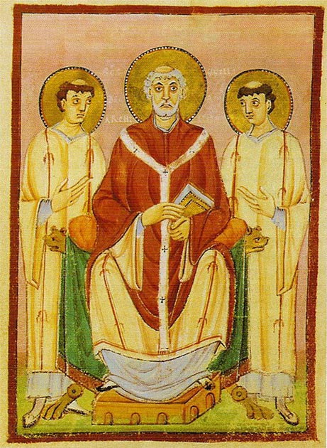 Saint Willibrord, missionnaire anglo-saxon du Northumberland, apôtre des Frisons, premier évêque d'Utrecht. (Domaine public)