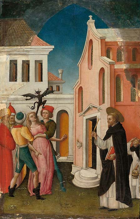 Saint Pierre martyr exorcisant une femme possédée par un diable