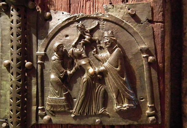 Détails sur le panneau droit de la porte en bronze de la basilique de San Zeno. (Mattana/CC BY SA 3.0)