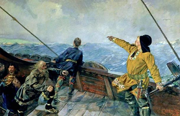 Une représentation de Leif Eriksson découvrant les Amériques, peinte en 1893. (Christian Krohg / Domaine public)