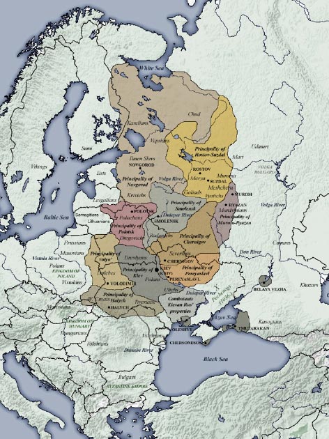 Le royaume de Kievan Rus' à son apogée. (Pofka / CC BY-SA 3.0)