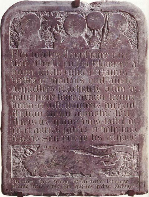 Pierre tombale de Nicolas Flamel. (CSvBibra / Domaine public)