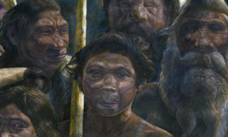 Artist’s depiction of ancient hominids.
