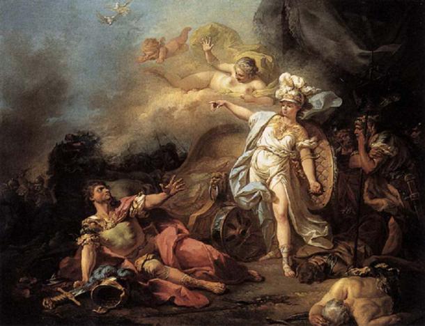 Le combat d'Arès et d'Athéna (1771) de Jacque-Louis David.