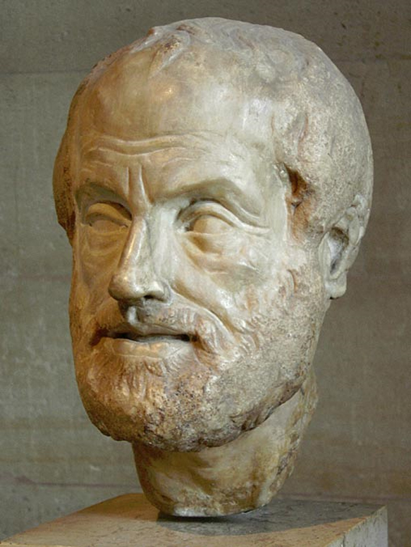 Chef d'Aristote. Copie de l'époque impériale (1er ou 2e siècle) perdue d'une sculpture en bronze réalisée par Lysippos.