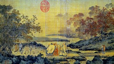 Confucianism, Taoism, and Buddhism are one, a painting in the litang style portraying three men laughing by a river stream, 12th century, Song dynasty.