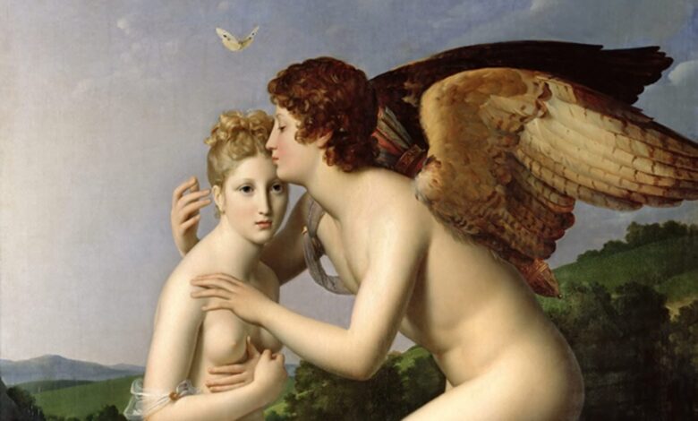 Psyché et l'Amour (Cupid and Psyche), also known as Psyche Receiving Cupid's First Kiss (1798) by François Gérard.