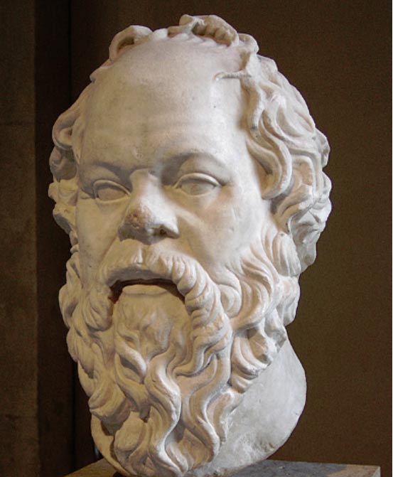 Dans l'Apologie de Platon, Socrate (en photo) est accusé par Mélétus de ne pas croire aux dieux. 