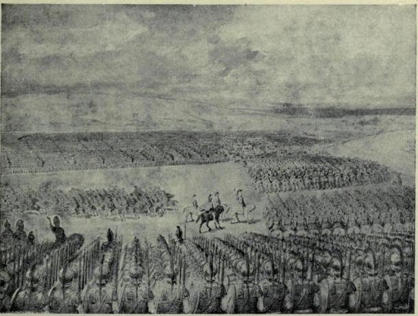 Le Porus attend l'attaque d'Alexandre le 326 juillet avant J.-C.