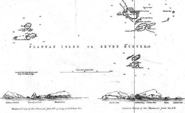 Une carte de 1898 des îles Flannan.