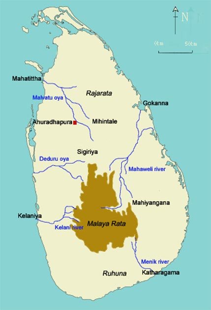 Les principaux ports et villes du Sri Lanka pendant la période Anuradhapura. (Chamal N / CC BY-SA 3.0)