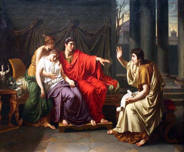 Virgile lisant l'Énéide à Auguste, Octavie et Livie. 