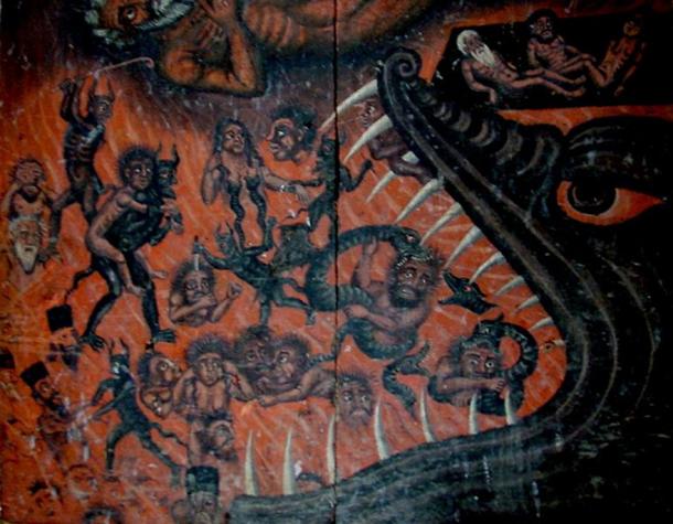 L'icône du monastère de Ghélati montre une Bouche de l'Enfer d'inspiration occidentale. (CC BY-SA 2.0)